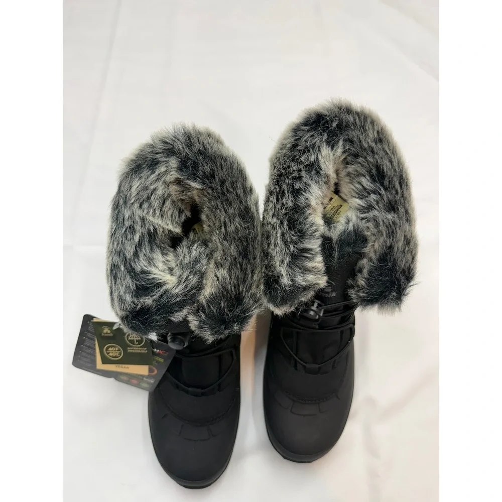 KAMIK New $100 Momentum II Womens 10 Black Gray Tall Waterproof Winter Boots